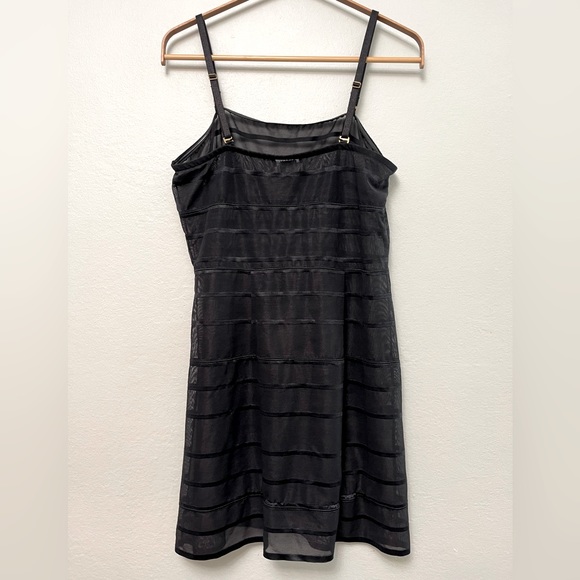 Natori Sheer Mini Dress, Black Sz M - Picture 5 of 5